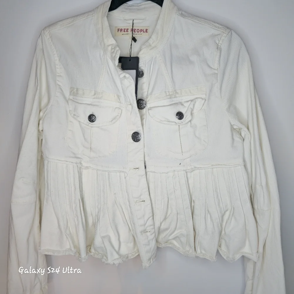Free People White Women's Jacket - Picture 3 of 5